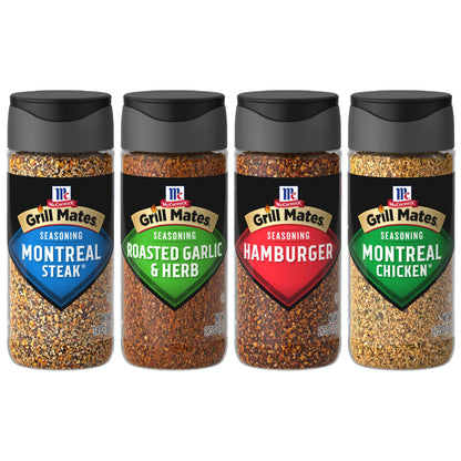 McCormick Grill Mates Spices, Everyday Grilling Variety Pack (Montreal Steak, Montreal Chicken, Roasted Garlic &amp;amp; Herb, Hamburger), 4 Count