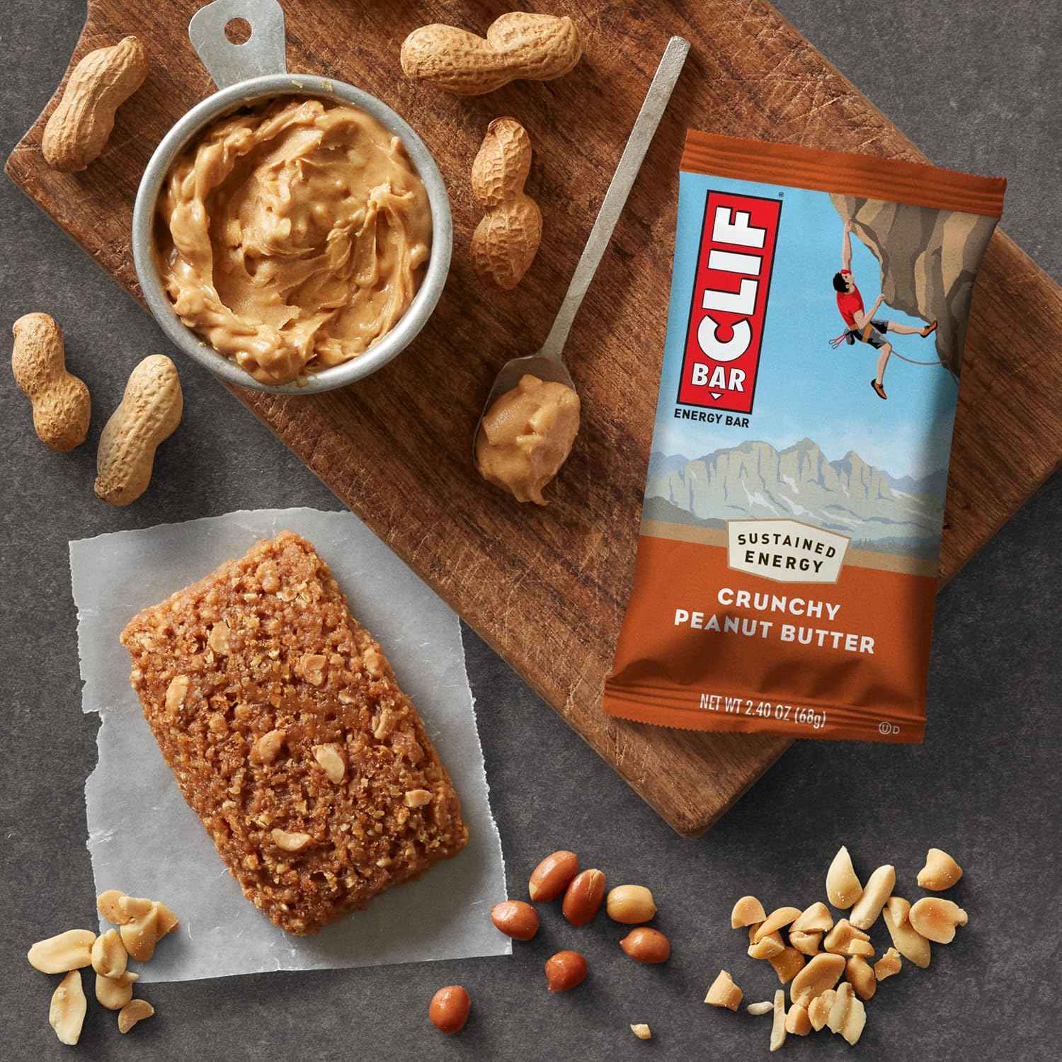 CLIF BAR - Energy Protein Bars - Crunchy Peanut Butter - Made with Organic Oats - Energy Bars - Non-GMO - (5 Pack)