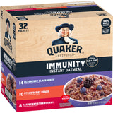 Quaker Immunity Instant Oatmeal, Good Source of Vitamins C, D, & Zinc, Whole Grains, No Artificial Flavors, No Colors from Artificial Sources, 1.41 oz Packets, (32 Pack)
