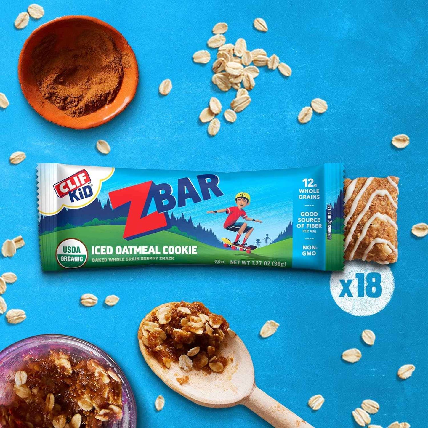 Zbar - Iced Oatmeal Cookie - Soft-Baked Energy Snack Bars - Non-GMO - 12g Whole Grains - USDA Organic Granola Bars - Snacks for Kids