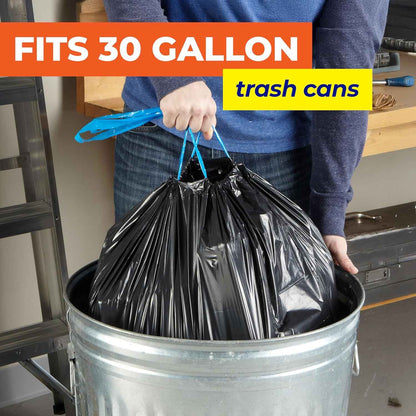 Hefty Essentials Drawstring 30 Gallon Trash Bags, Parties, Large Trash Items, and More, Scent Free