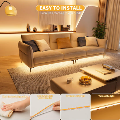 PAUTIX_5V_USB_COB_LED_Strip_Light,_Dimmable_2700K/3000K/4000K/6000K_CRI90+_with_RF_Remote_TV_Backlight,Flexible_Under_Cabinet_Tape_Light_for_Bedroom,Kitchen,Home,Office_DIY_Lighting
