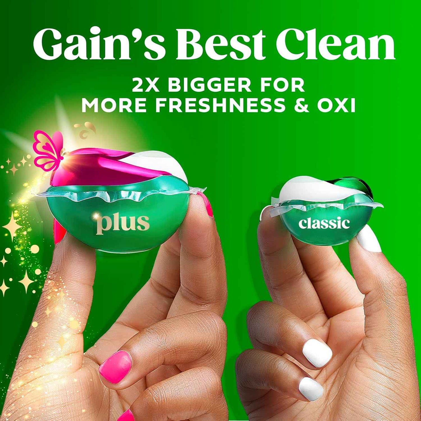 Gain Plus Flings Liquid Washing Detergent Pods, Gain's Best Clean, All-In-One, Happy Hibiscus Scent Laundry Pacs