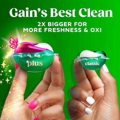Gain Plus Flings Liquid Washing Detergent Pods, Gain's Best Clean, All-In-One, Happy Hibiscus Scent Laundry Pacs