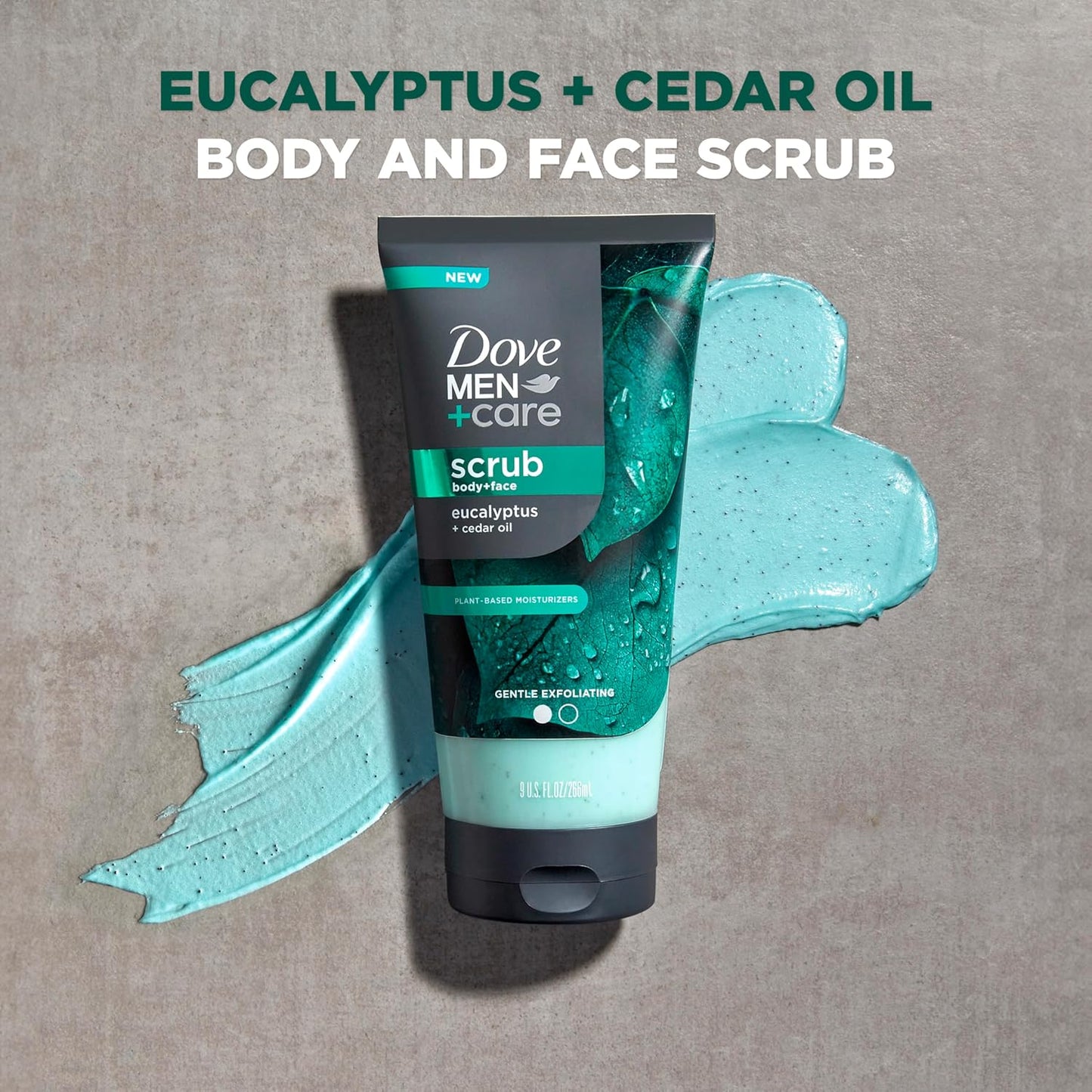 DOVE_MEN_+_CARE_Body_and_Face_Scrub_Eucalyptus_Deeply_Exfoliates_for_Hydrated_&_Nourished_Skin_100%_Gentle_Cleanser,_No_Sulfate_Cleansers_or_Parabens_9_oz