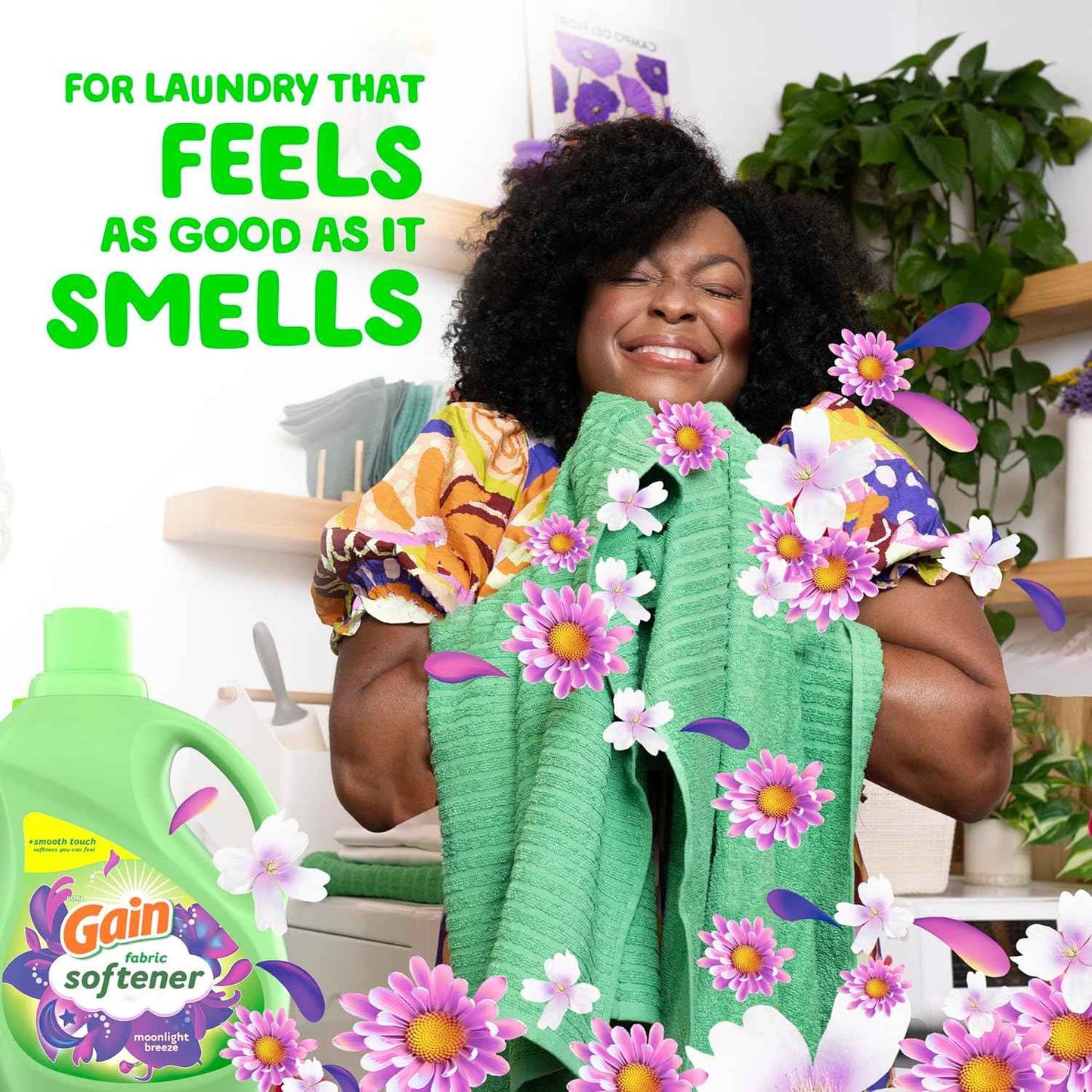 Gain Moonlight Breeze Fabric Softener, Smooth Touch Laundry Conditioner Liquid