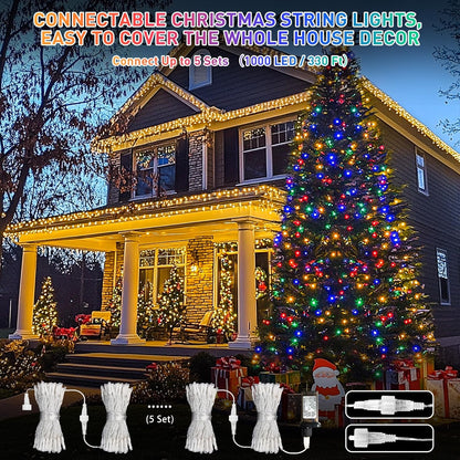JMEXSUSS_200_LED_Christmas_String_Lights_Outdoor_Waterproof,_66ft_Color_Changing_String_Lights_Plug_in,_Warm_White_&_Multicolor_Christmas_Lights_for_Trees_Yard_Wedding_Xmas_Party