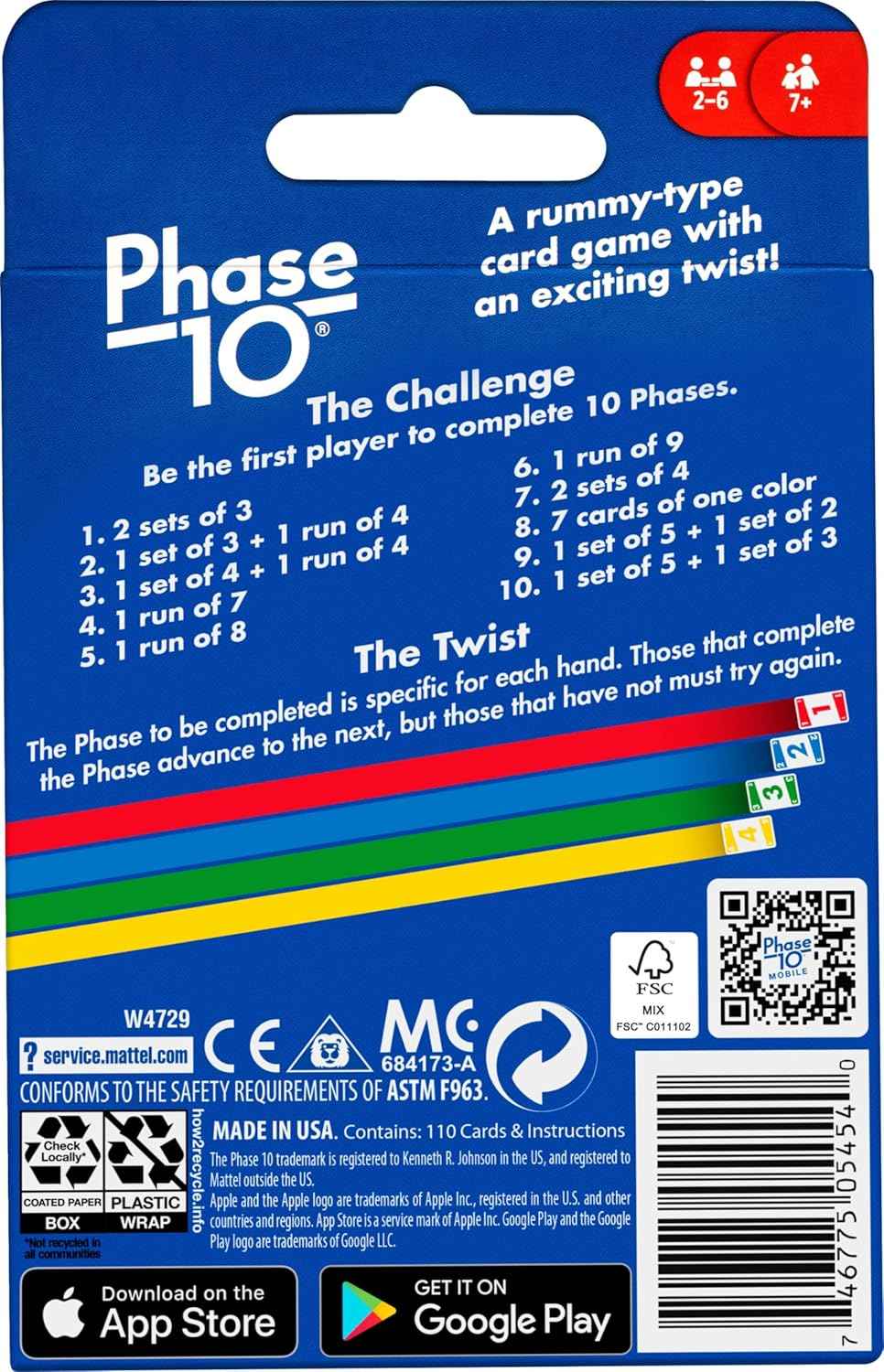 Mattel Games Card Game with 108 Cards, Makes a Great Gift for Kids, Family or Adult Game Night, Ages 7 Years and Older