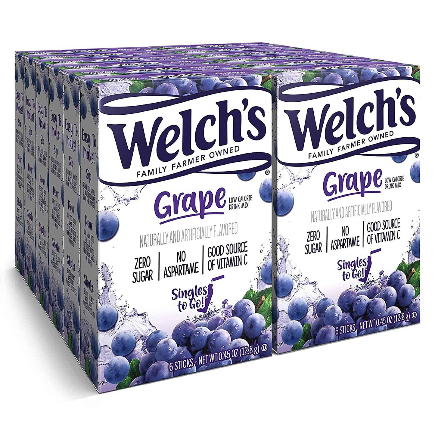 Welch's Singles To Go Water Drink Mix - Powder Sticks, 0.48 Ounce (Pack of 12)