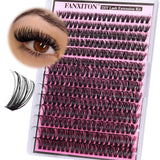 FANXITON DIY Lash Extension Kit D Curl volume lash clusters (40D+50D)