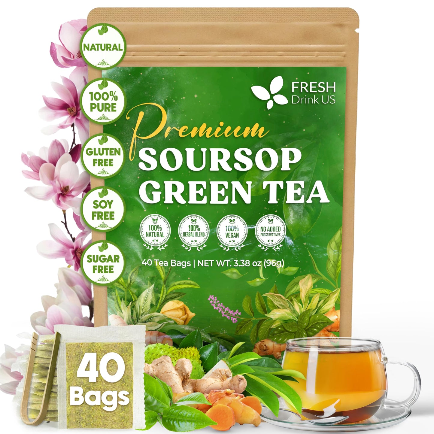 Soursop - 40 Tea Bags (Green)