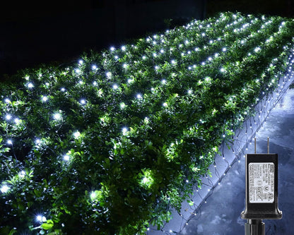 iBaycon_4ft_x_6ft_Christmas_Net_Mesh_Lights,_8_Modes_Timer_Connectable_Waterproof_Christmas_Lights_for_Trees,_Bushes,_Wedding,_Garden,_Outdoor_Decorations_(White,_1PACK)