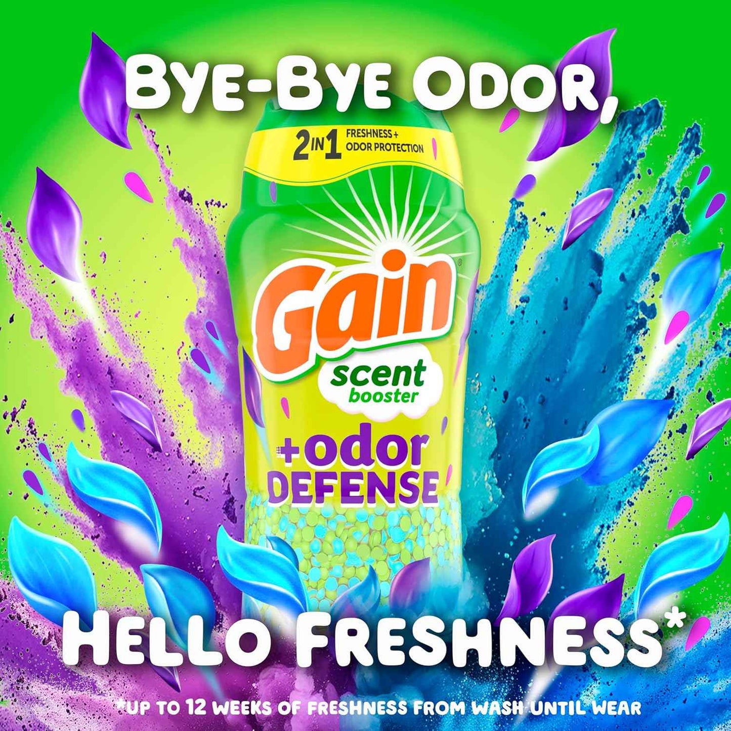 Gain Odor Defense In-wash Scent Booster, Super Fresh Blast scent, 2 in 1 Freshness plus Odor Protection, laundry scent beads