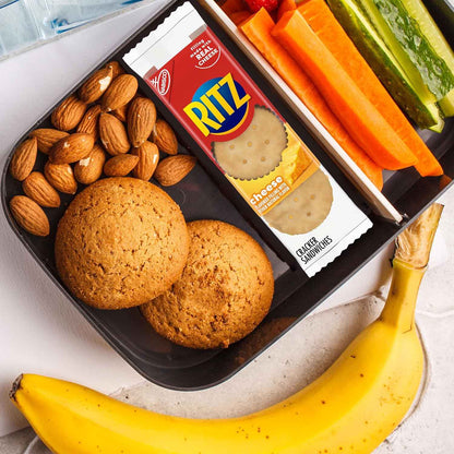 RITZ Cheese Sandwich Crackers, Lunch Snacks, 20 Snack Packs (6 Crackers Per Pack)