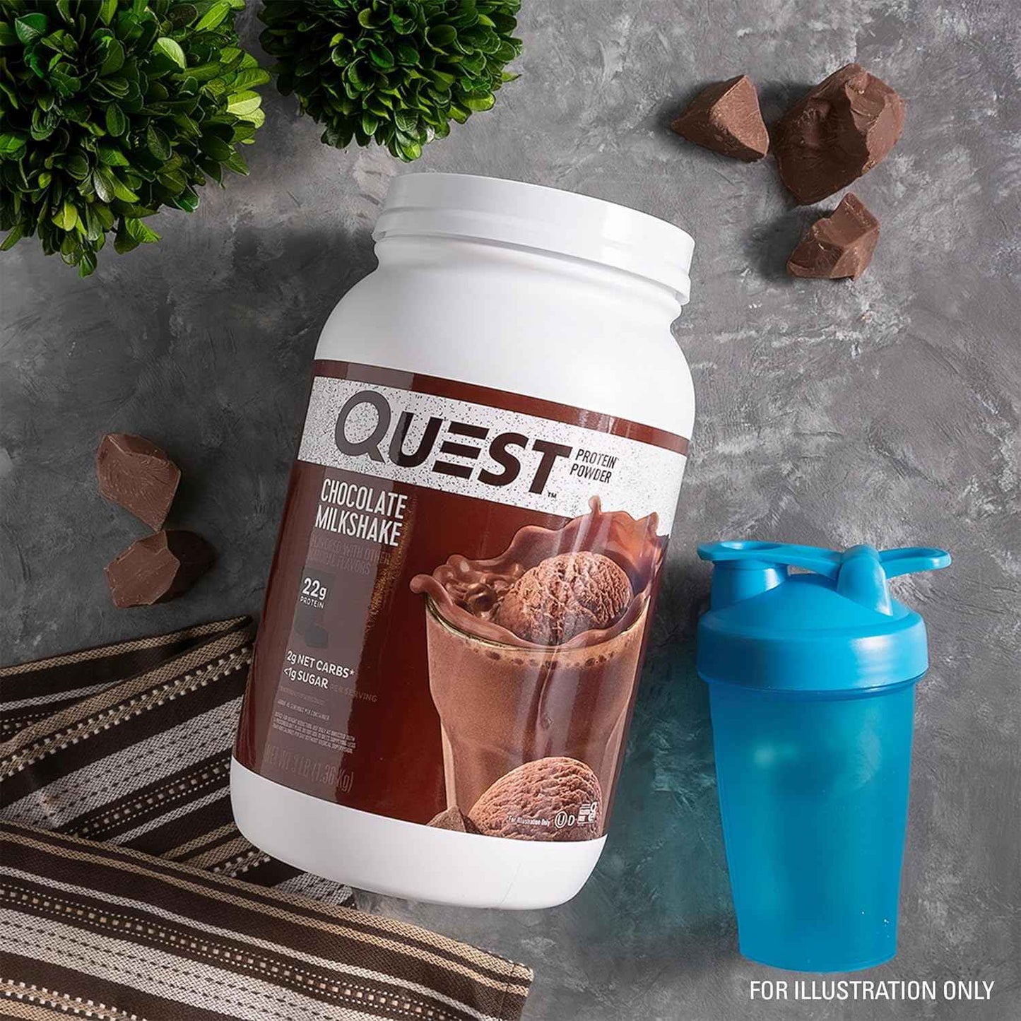 Quest Nutrition Protein Powder, 22g Protein, 1g Sugar, Low Carb, Gluten Free, 3 Pound, 43 Servings