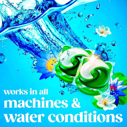 Gain Flings Liquid Washing Detergent Pacs, Now with Odor Defense + Color Guard, Waterfall Delight Scent, 4-In-1 Liquid Laundry Detergent Pods, Clean & Fresh