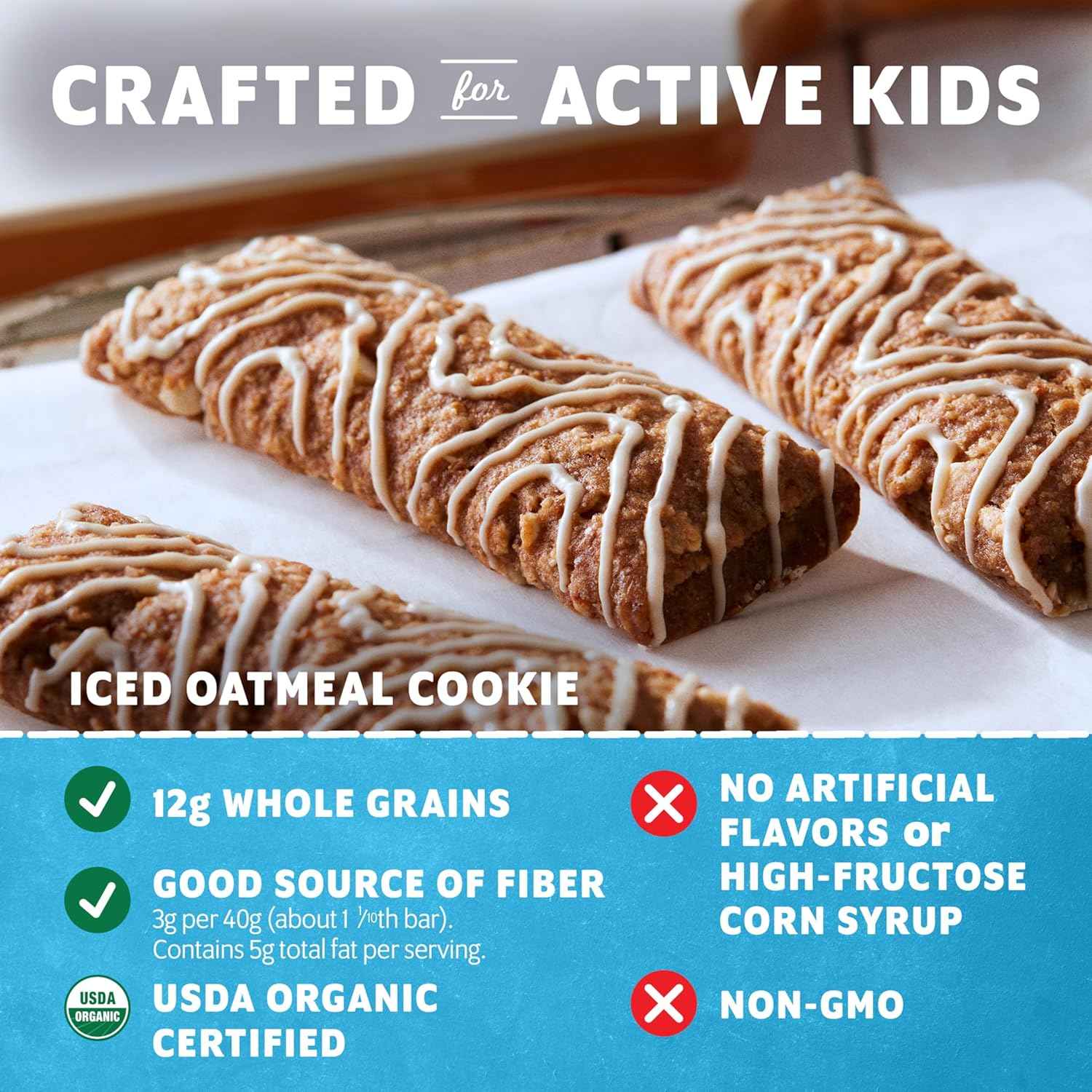 Zbar - Iced Oatmeal Cookie - Soft-Baked Energy Snack Bars - Non-GMO - 12g Whole Grains - USDA Organic Granola Bars - Snacks for Kids