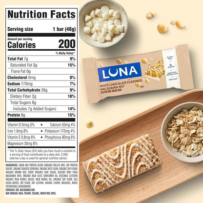Clif, Bar Luna White Chocolate Macadamia 15 Count, 25.35 Ounce
