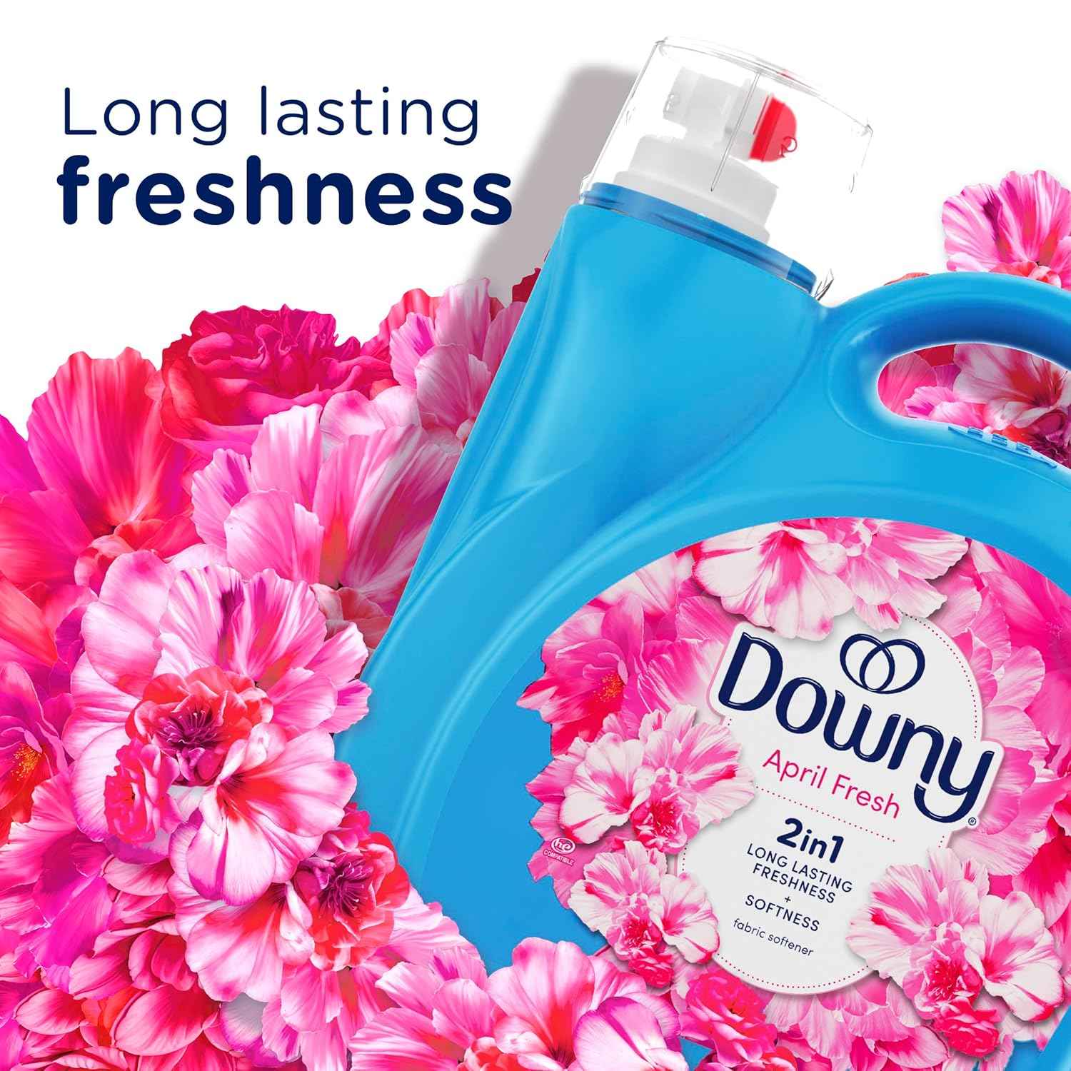 Downy Soft, 2 in 1 Soft and Fresh Liquid Fabric Softener, April Fresh, Fabric Conditioner Liquid provides softness and freshness for fabrics