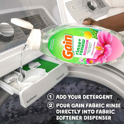 Gain Hibiscus Hula Fabric Rinse & Renew, 48 FL OZ, Laundry Odor Remover