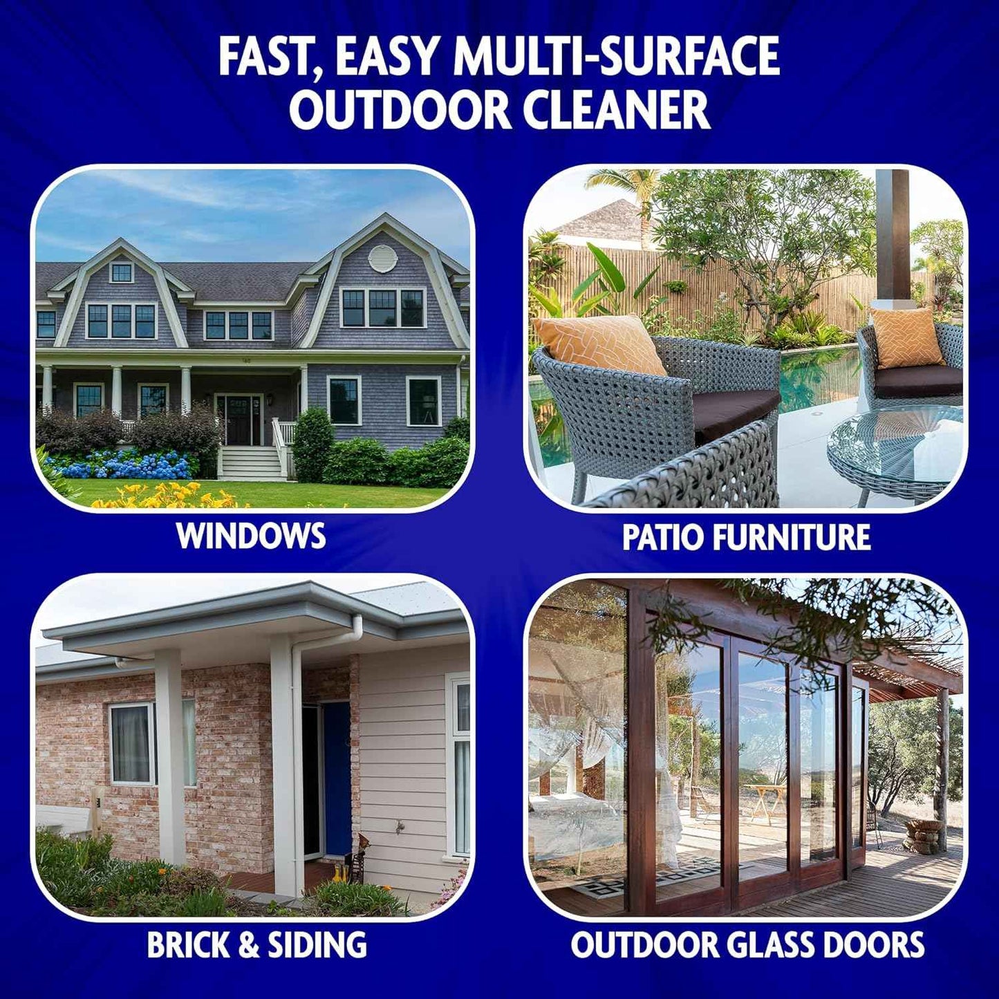 Windex Outdoor Window and Glass Cleaner for Hose Ammonia Free, Concentrated Formula for Deep Outdoor Clean, Patio Cleaner, Compatible With All Hoses, 32 Fl Oz