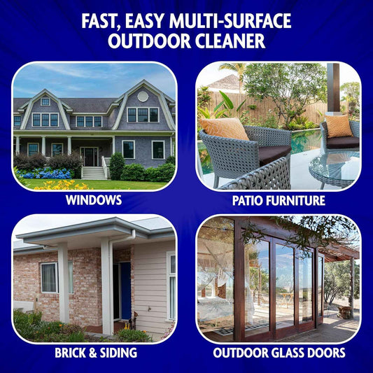 Windex Outdoor Window and Glass Cleaner for Hose Ammonia Free, Concentrated Formula for Deep Outdoor Clean, Patio Cleaner, Compatible With All Hoses, 32 Fl Oz