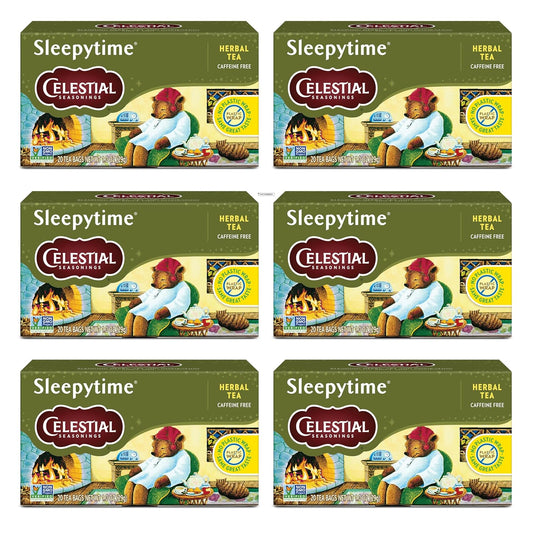 Celestial_Seasonings_Sleepytime_Herbal_Tea,_Caffeine_Free,_20_Tea_Bags_Box_(Pack_of_6)