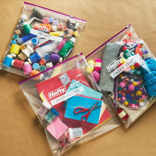 Hefty Slider Jumbo Storage Bags, 12 Count, 2.5 Gallon Extra Large Storage Bags for Bulk Leftovers, Travel Clothes, Shoes, Office Supplies, and More, Writable Label, Secure Zip and Click Closure