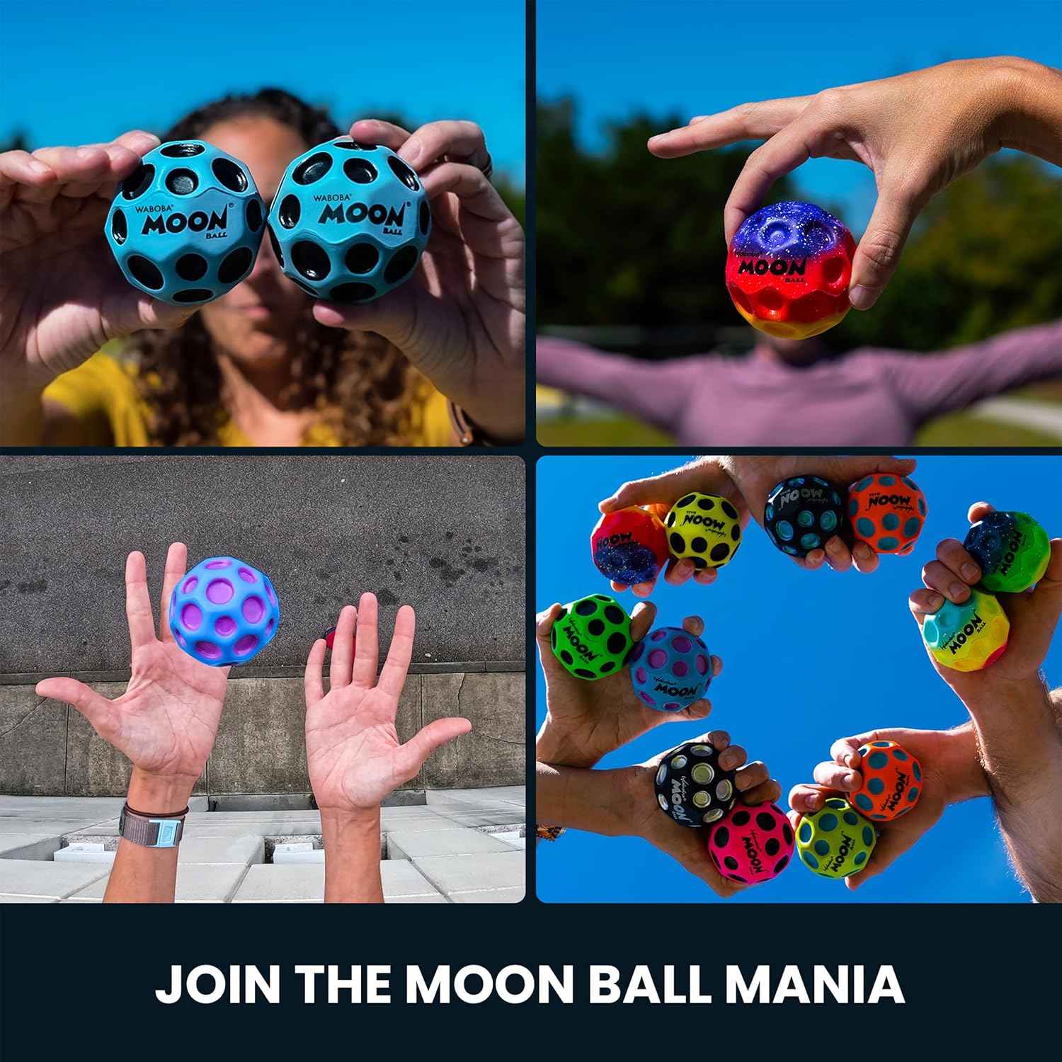 Waboba The Original Moon Ball - Hyper Bouncy Ball – Makes Pop Sound When Bounced - All Ages Extreme Bounce & Fun - Perfect for Active Play & Indoor or Outdoor Games