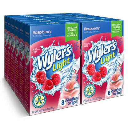 Wyler's Light Singles To Go Powder Packets, Water Drink Mix, 12 Boxes, 8 Servings per Box, 96 Total Servings
