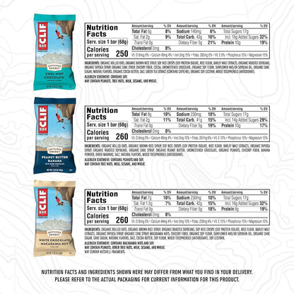 CLIF BAR - Energy Protein Bars - Variety Pack - 6 Flavors - Made with Organic Oats - Energy Bars - Non-GMO