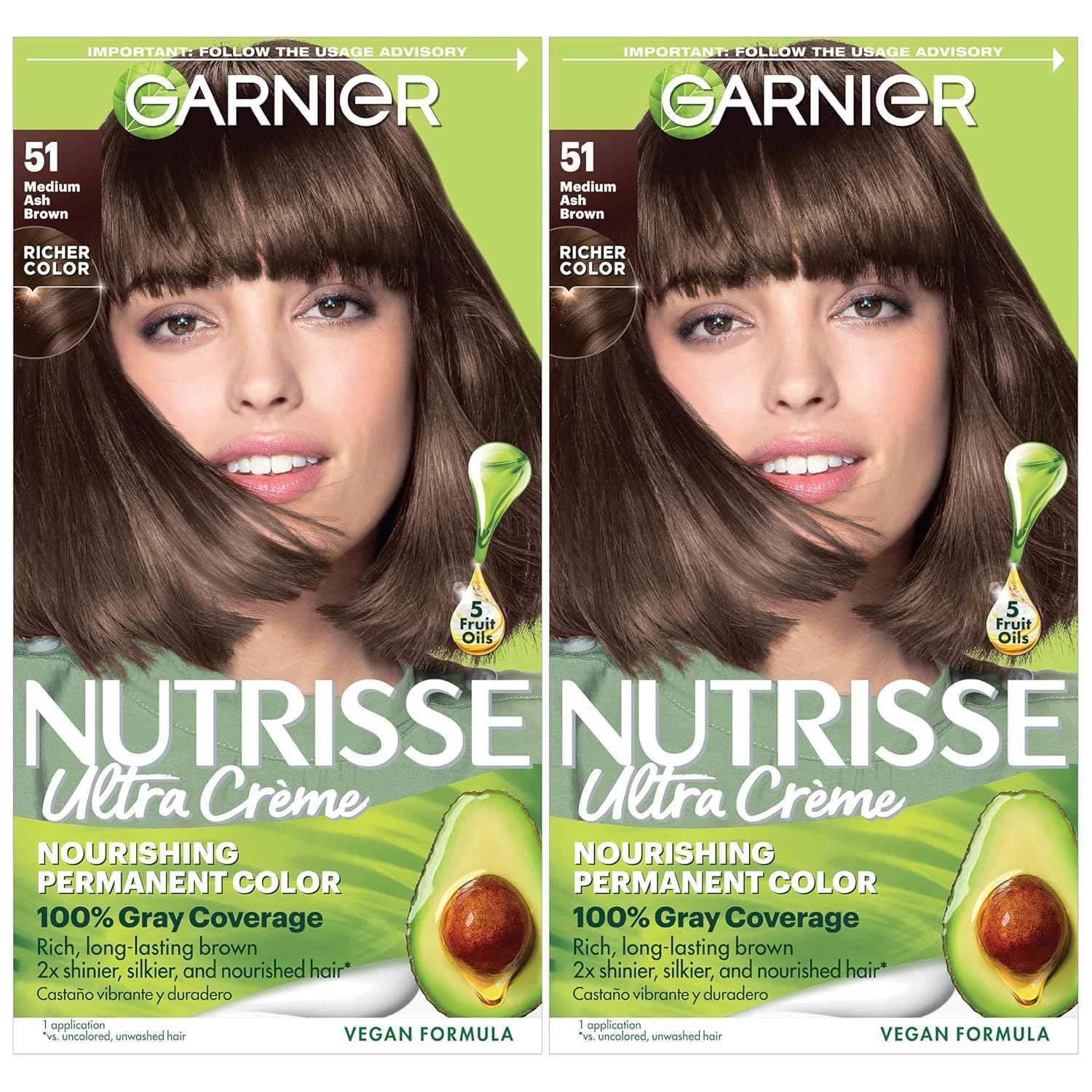 Garnier Nutrisse Ultra Crème Hair Color, Permanent Hair Dye with 100% Gray Coverage, Vegan & Cruelty-Free