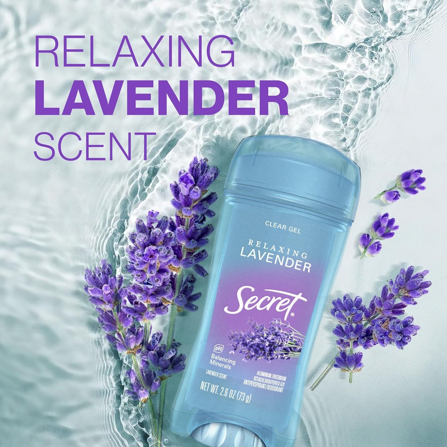 Secret_Fresh_Antiperspirant_Deodorant_for_Women,_72hr_Breathable_Sweat_&_Odor_Protection,_Instant_Freshness_&_Gentle,_PH_Balancing_Minerals,_Clear_Gel,_Relaxing_Lavender_Scent,_3.4_oz