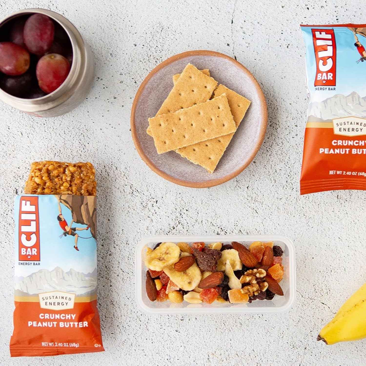 CLIF BAR - Energy Protein Bars - Crunchy Peanut Butter - Made with Organic Oats - Energy Bars - Non-GMO - (5 Pack)