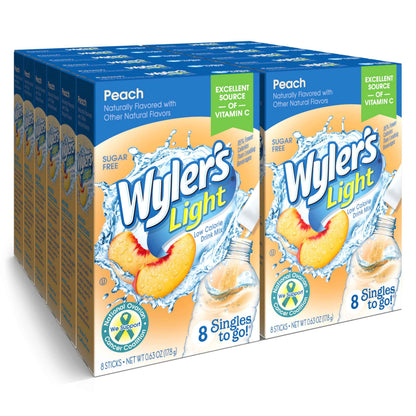 Wyler's Light Singles To Go Powder Packets, Water Drink Mix, 12 Boxes, 8 Servings per Box, 96 Total Servings