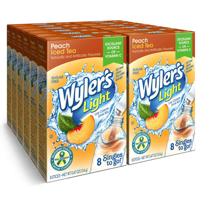 Wyler's Light Singles To Go Powder Packets, Water Drink Mix, 12 Boxes, 8 Servings per Box, 96 Total Servings