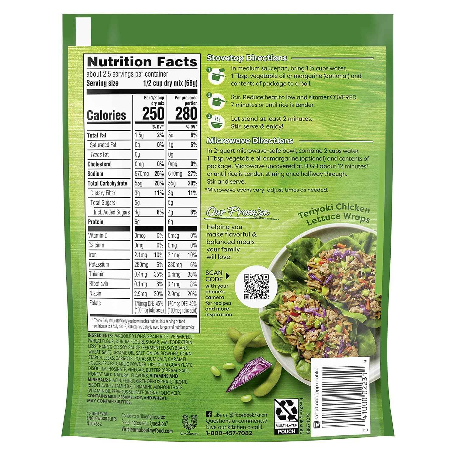 Knorr Rice Sides For a Tasty Rice Side Dish Teriyaki No Artificial Flavors, No Preservatives, No Added MSG 5.4 oz