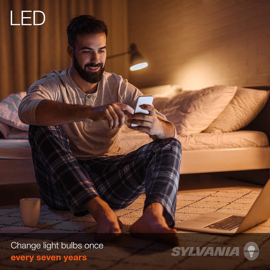 SYLVANIA_ECO_LED_Light_Bulb,_A19_60W_Equivalent,_Efficient_9W,_7_Year,_750_Lumens,_Non-Dimmable,_Frosted,_Soft_White/Daylight