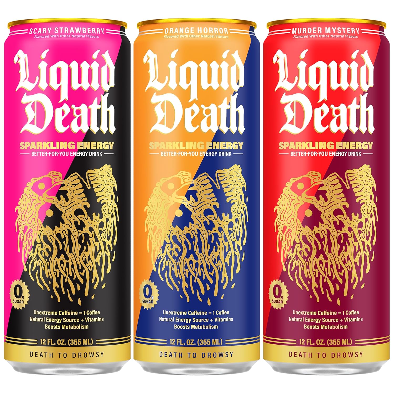 Liquid_Death_Sparkling_Energy_Variety_Pack,_Zero_Sugar_Energy_Drink,_Unextreme_Caffeine_100mg,_Essential_Vitamins,_3_Flavors:_Strawberry,_Orange,_and_Murder_Mystery,_12_Fl_Oz_(Pack_of_12)
