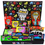 Brain Blasterz TREAT Sour Candy Variety Pack, Vegan Candy, Chew Bar, Halal Gift Box w/ 15 pcs (13oz), Unique Lollipop, Powder, Taffy, Halloween