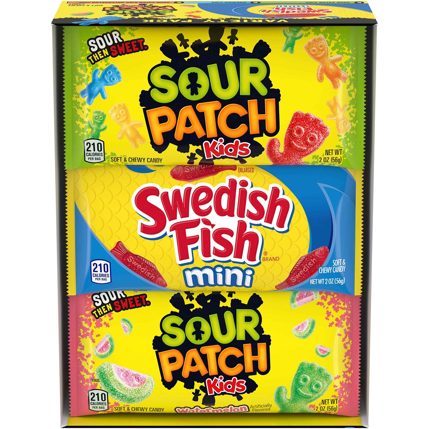 SOUR PATCH KIDS and SWEDISH FISH Mini Soft & Chewy Candy Variety Pack, Bulk Candy, 18-2 oz Bags
