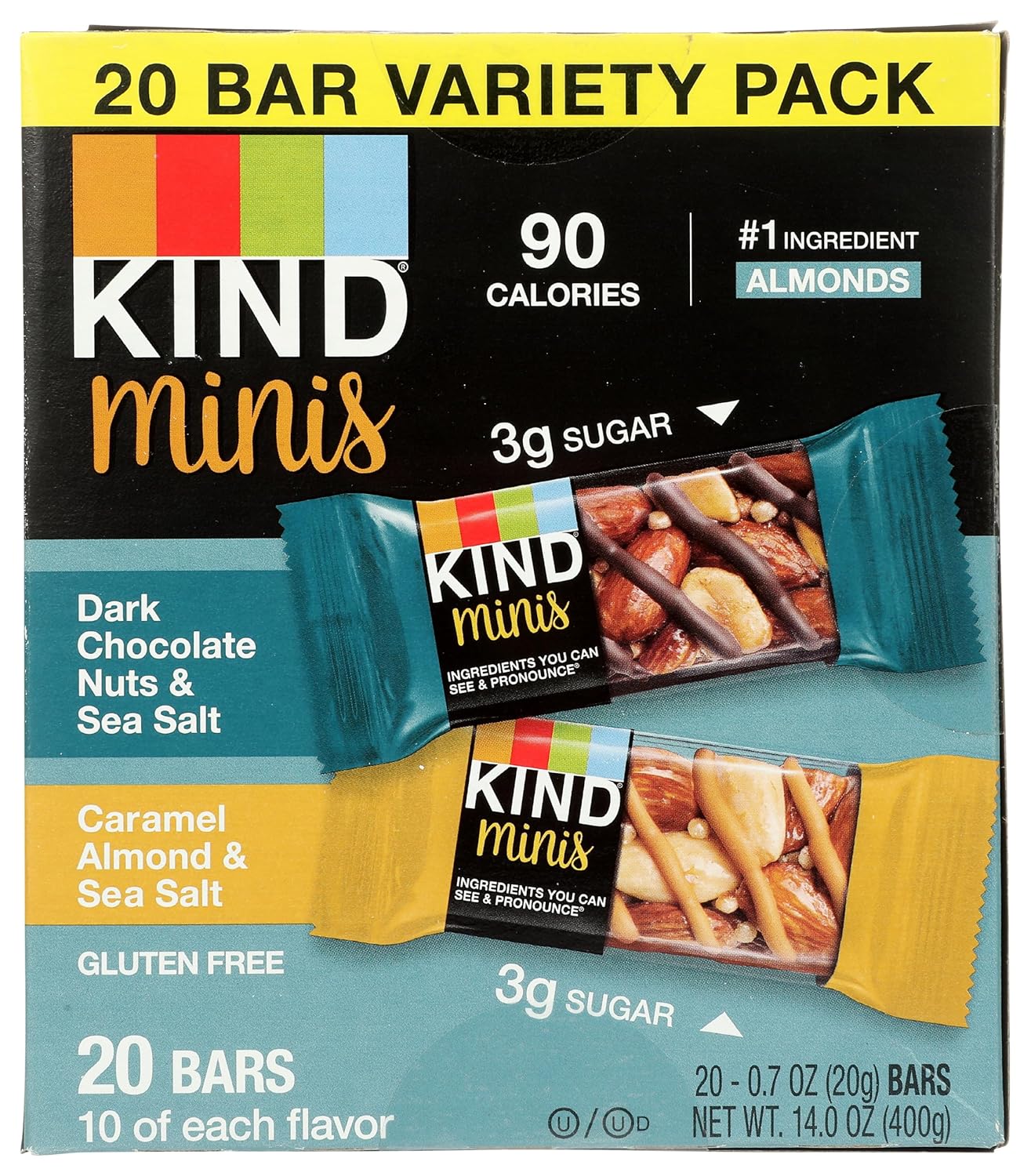 KIND_Mini_Snack_Bars_Variety_Pack,_Gluten_Free,_Low_Sugar,_Low_Calorie_Snacks,_Dark_Chocolate_Nuts_&_Sea_Salt,_Caramel_Almond_&_Sea_Salt,_20_Count