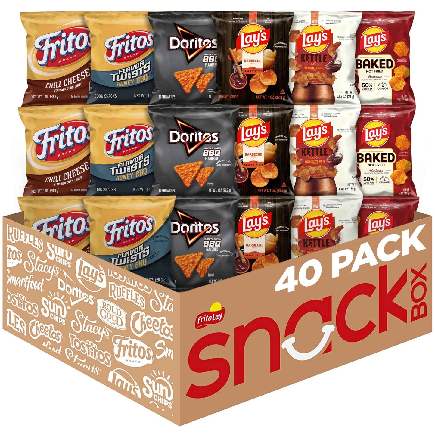 Frito-Lay Doritos & Cheetos Mix Variety Pack, 2.42 Pounds, (Pack of 40)