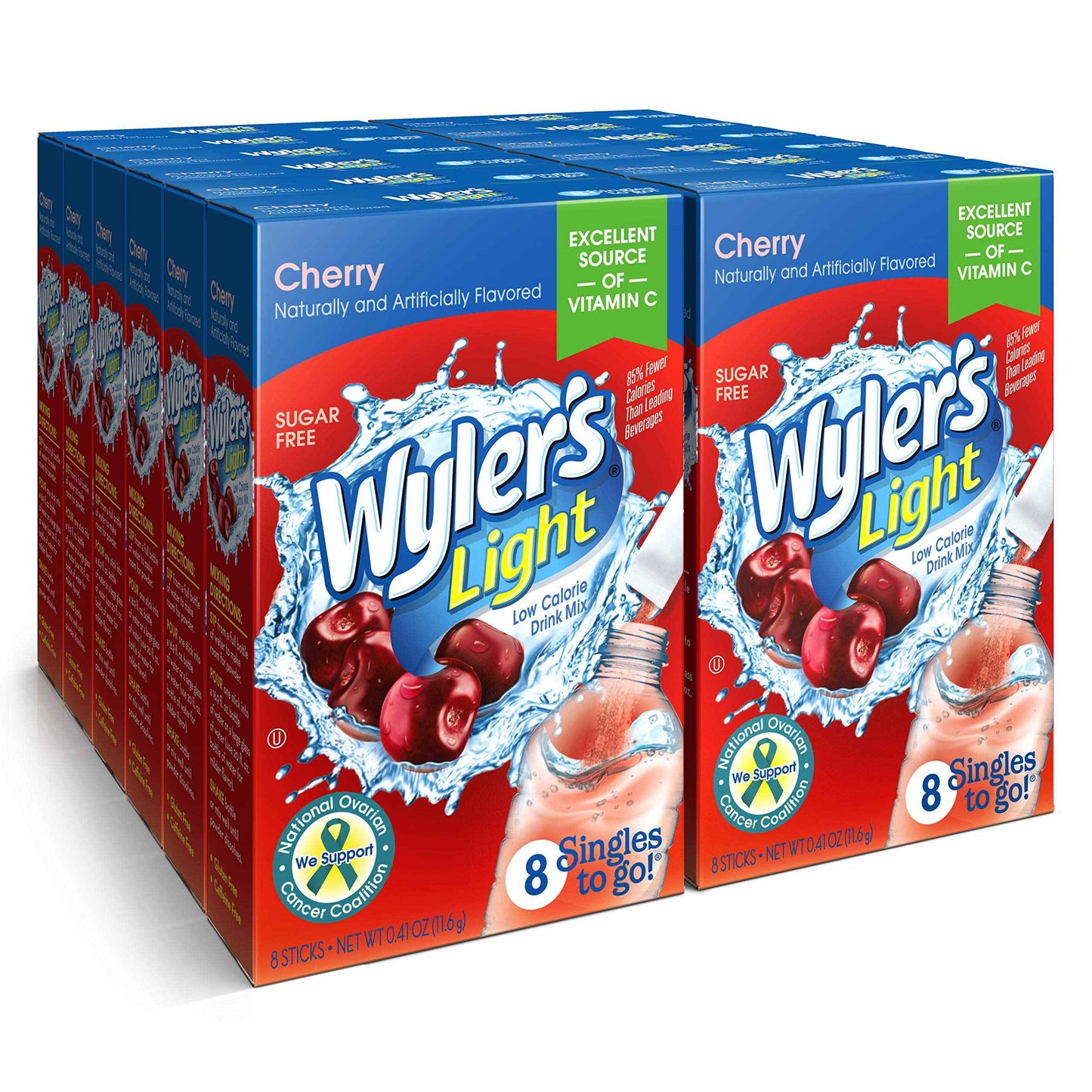 Wyler's Light Singles To Go Powder Packets, Water Drink Mix, 12 Boxes, 8 Servings per Box, 96 Total Servings