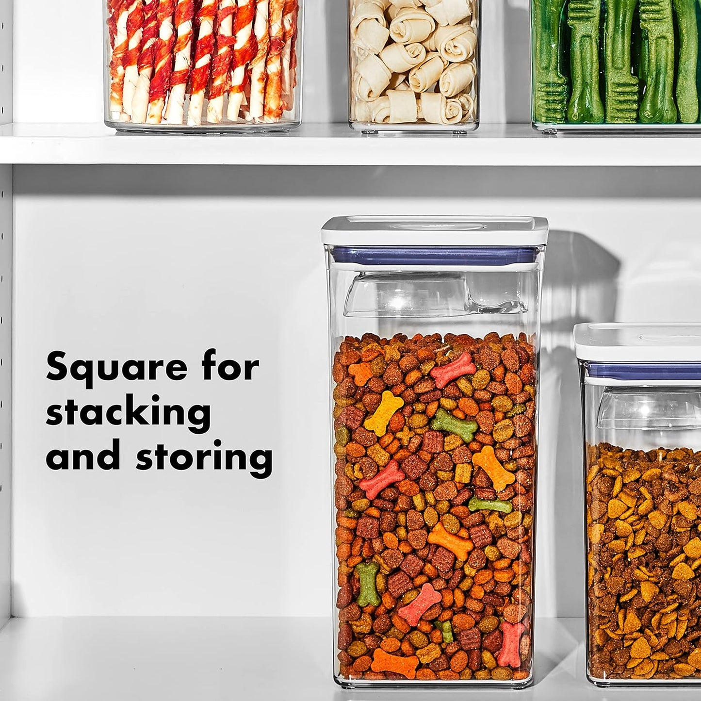 OXO_Good_Grips_Pet_POP_Container_–_6.0_Qt/5.7_L_with_Half_Scoop,_Ideal_for_up_to_6.5lbs_of_Dog_Food_or_4.5lbs_of_Cat_Food,_Airtight_Dog_and_Cat_Food_Storage_Container,_BPA_Free,_Clear