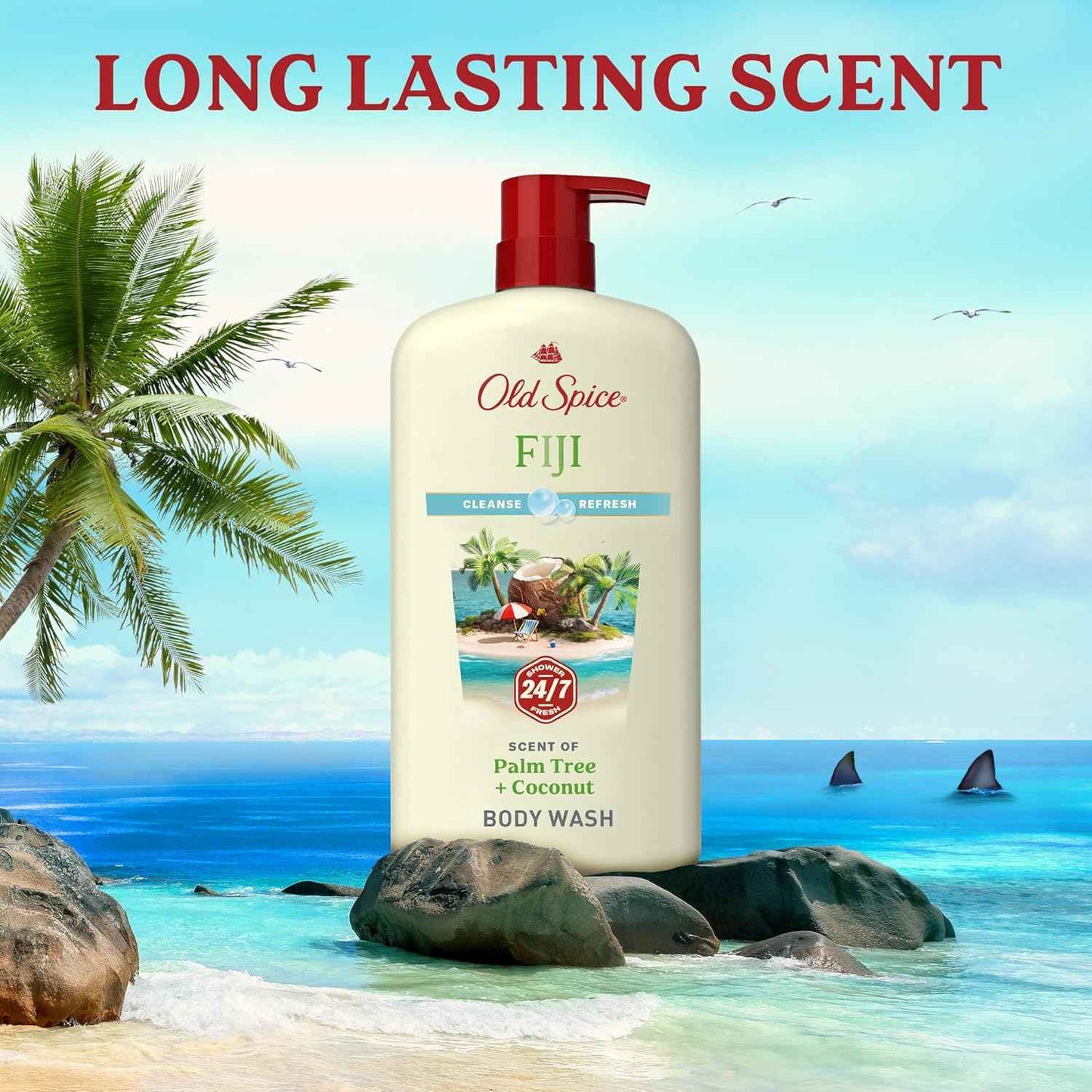 Old Spice Body Wash for Men, 24/7 Shower Fresh with Lasting Scent, Cleanse & Refresh, Gentle on Skin, Vitamin B3