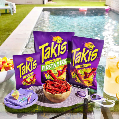 Takis Fuego 40 Count Snack Size Multipack - Extreme Spicy Rolled Tortilla Chips Hot Chili Pepper & Lime Flavored