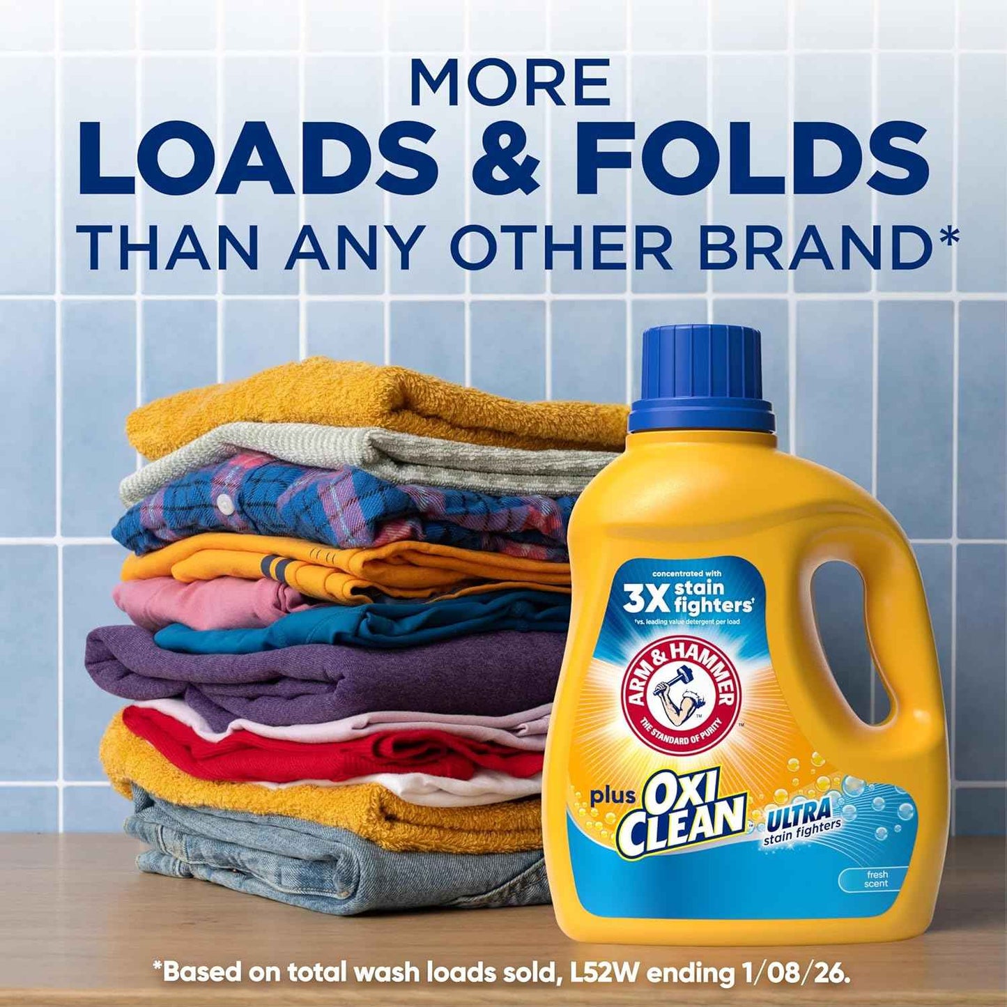 ARM & HAMMER Plus OxiClean Ultra Stain Fighters Liquid Laundry Detergent, Stain Remover for Clothes