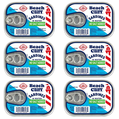 Beach Cliff Wild Caught Sardines, 3.75 oz Can - 13g Protein per Serving - Gluten Free, Keto Friendly - Great for Pasta & Seafood Recipes
