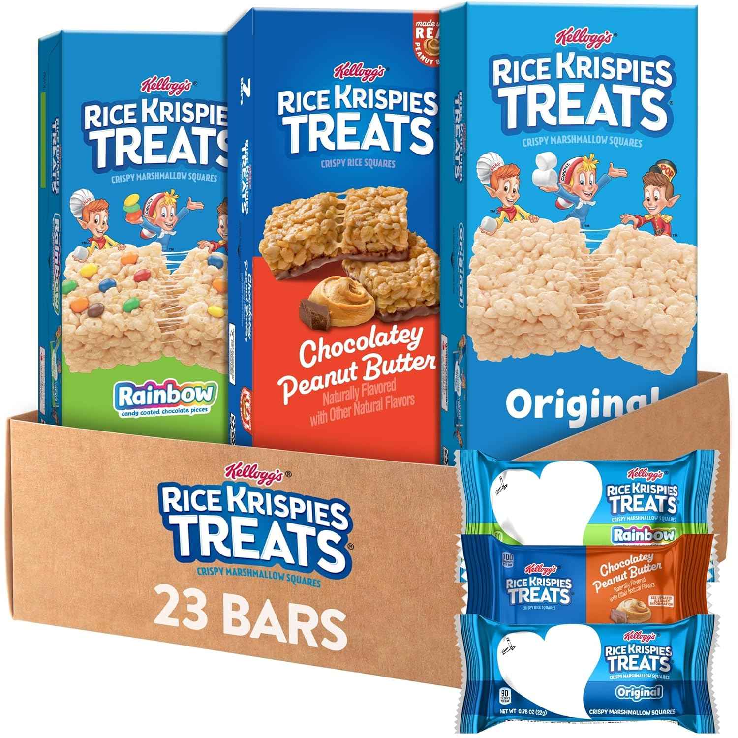 Rice Krispies Treats Crispy Marshmallow and Rice Squares, Lunch Snacks, Kids Snacks